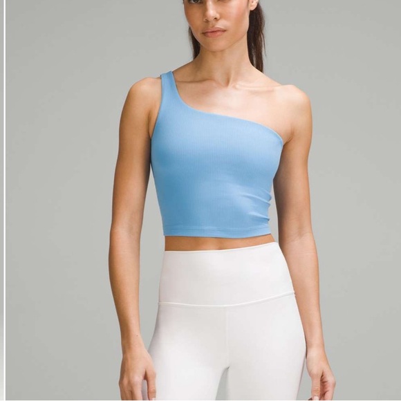 lululemon athletica Tops - NWT size 8 aero blue lululemon ribbed nulu asymmetrical yoga tank
